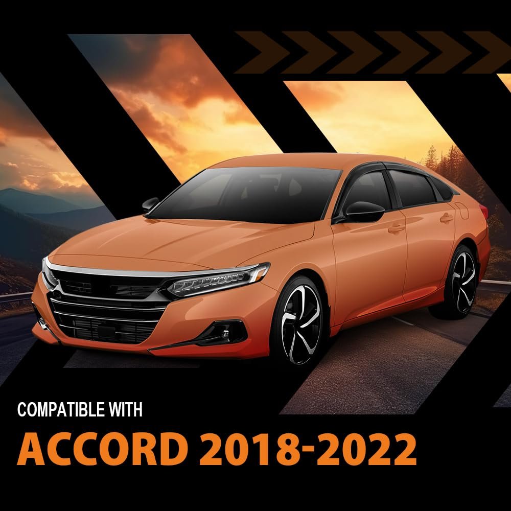 Out-channel Window Vent Visor Deflectors Tape-on Side Rain Guards For Honda Accord 2018-2022 Impact-resistant Pmma 6 Pcs Smoky