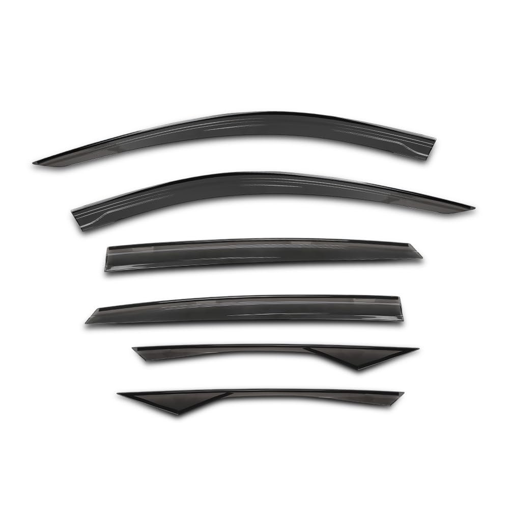 Out-channel Window Vent Visor Deflectors Tape-on Side Rain Guards For Honda Accord 2018-2022 Impact-resistant Pmma 6 Pcs Smoky
