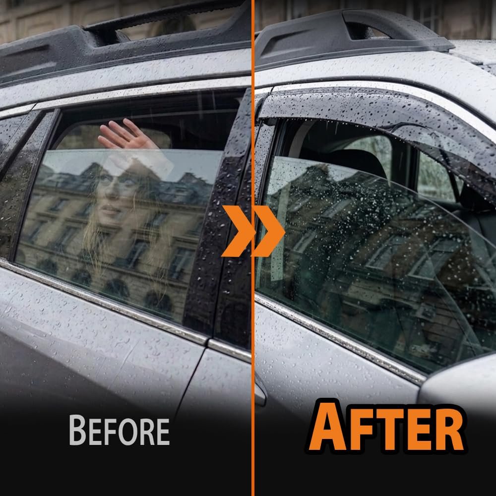 Out-channel Window Vent Visor Deflectors Tape-on Side Rain Guards For Honda Accord 2018-2022 Impact-resistant Pmma 6 Pcs Smoky