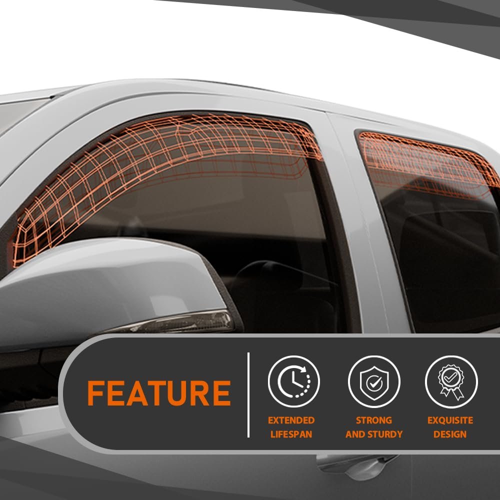 Out-channel Window Vent Visor Deflectors Tape-on Side Rain Guards For Honda Accord 2018-2022 Impact-resistant Pmma 6 Pcs Smoky
