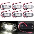 6pcs Front Rear 2 5 Oval White Clear Lens Led Side Marker Light Replacement 