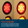 True Mods 4 Round Red Led Trailer Tail Lights Dot Certified Grommet Plug Included Ip67 Waterproof Turn Stop Brake For Rv Trucks