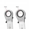 Uxcell Reversible Ratcheting Wrench 17mm X 19mm Offset Double Box End Cr-v