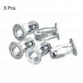 Uxcell M5 Jack Nuts 5pcs Threaded Insert Nut Carbon Steel Rivet For Thin Metal 18 4mm Length
