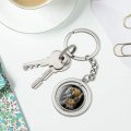Graphics More Orange Bengal Tigers Keychain Spinning Round Chrome Plated Metal