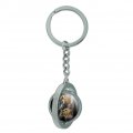 Graphics More Orange Bengal Tigers Keychain Spinning Round Chrome Plated Metal