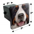 Bernese Mountain Dog Face Closeup Tow Trailer Hitch Cover Plug Insert