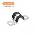 Uxcell 22pcs 16mm 5 8 Cable Clamp Rubber Pipe Strap Cushioned 304 Stainless Steel Hose U Shape Metal Tube Holder For Wire