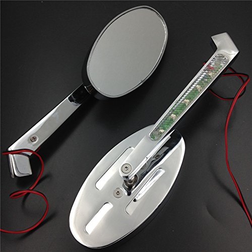 Oval Side Mirrors For Kawasaki Ninja All Years Honda Cbr Gsxr Yamaha R1 R6 6061 Billet Aluminum Chrome Acrylic Glass Pair Of 5