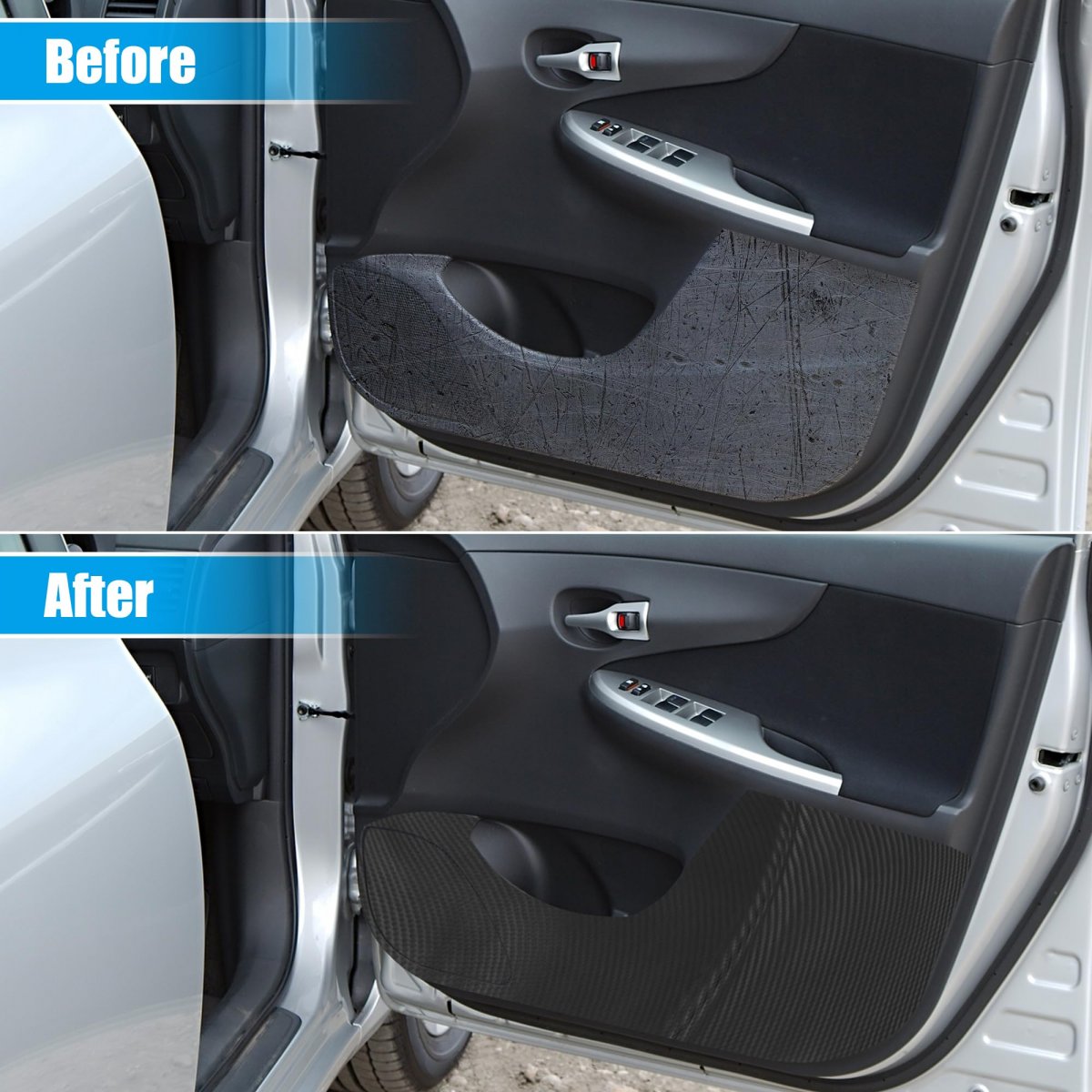 1 Pair Door Anti Kick Pad Stickers Carbon Fiber Pattern Anti-scratch Guard Protector For Bmw Mini Cooper R56 2022 2023