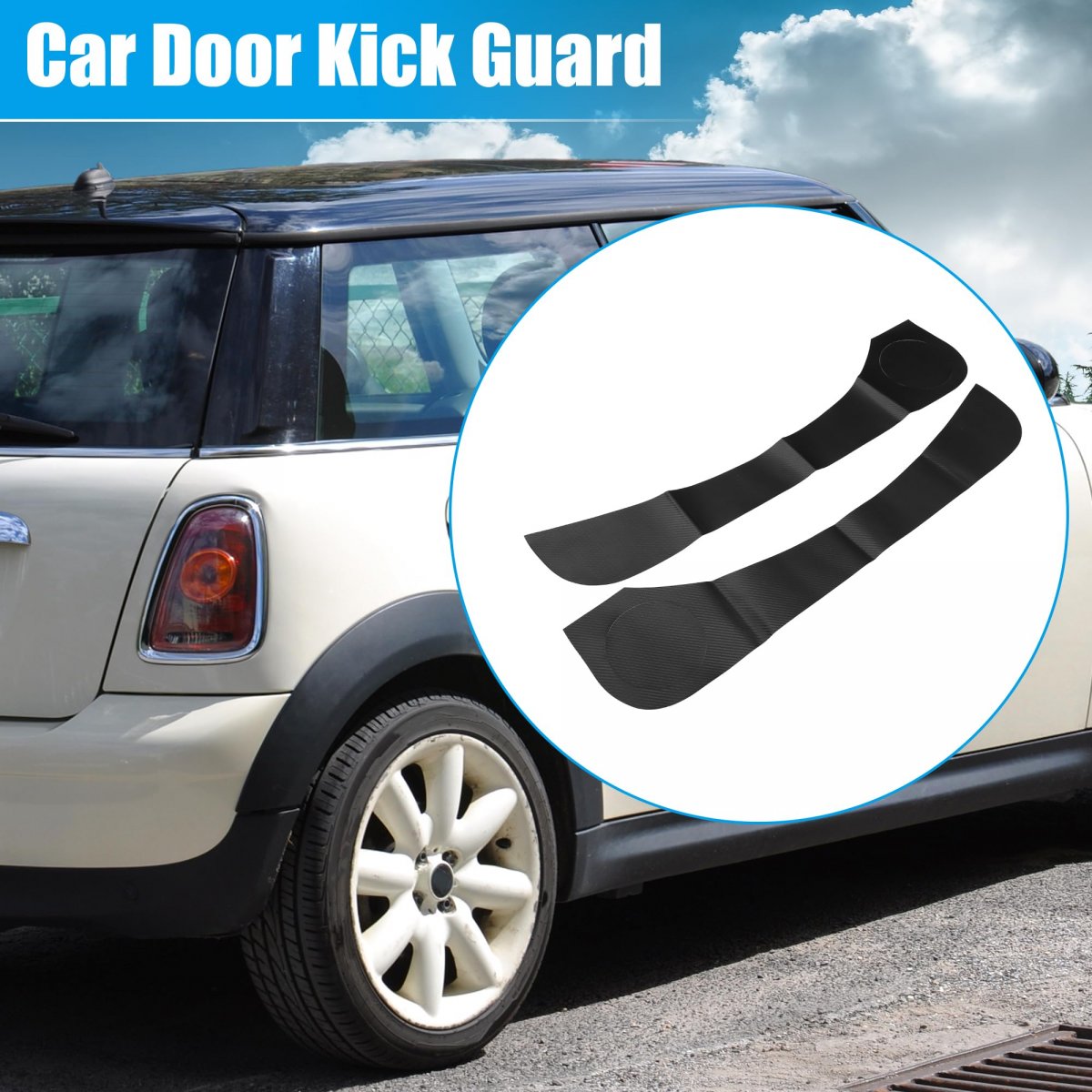 1 Pair Door Anti Kick Pad Stickers Carbon Fiber Pattern Anti-scratch Guard Protector For Bmw Mini Cooper R56 2022 2023