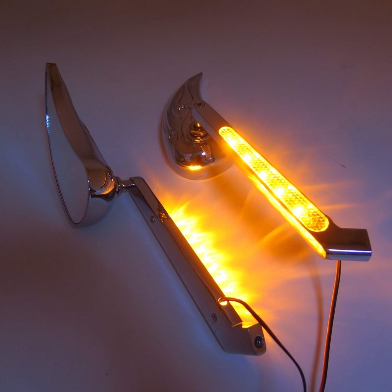 Motorcycle Raindrop Led Turn Signal Flame Fire Mirror For Kawasaki Ninja Suzuki Gsxr600 P N Mt208 Ttt004