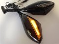 Httmt Motorcycle Led Turn Signal Rearview Side Mirrors Compatible With Hond Suzuk Cruiser 8-10mm