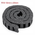 Uxcell R18 10mm X 20mm Black Plastic Cable Wire Carrier Drag Chain 1m Length For Cnc