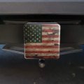 Rustic American Usa Flag Distressed Tow Trailer Hitch Cover Plug Insert
