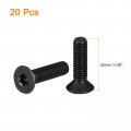 Uxcell M6-1 0x25mm Flat Head Torx Anti Theft Machine Screws 20pcs 10 9 Grade Alloy Steel Drive Countersunk Full Thread Black