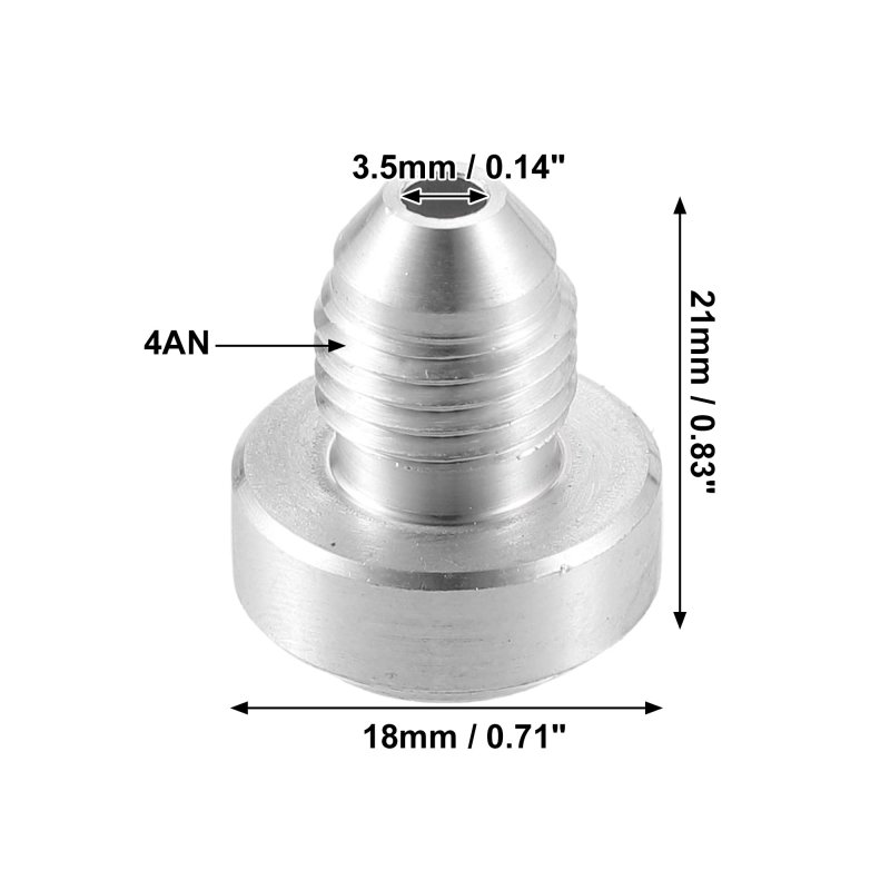 Car Auto 4an Male Weld On Fitting Bung Hose Adapter Fuel Oil Aluminum Alloy Silver Tone