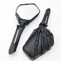 Motorcycle Black Skull Skeleton Hand Mirror For Suzuki Gsxr Hayabusa Cruiser Yamaha Honda