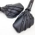 Motorcycle Black Skull Skeleton Hand Mirror For Suzuki Gsxr Hayabusa Cruiser Yamaha Honda