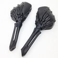 Motorcycle Black Skull Skeleton Hand Mirror For Suzuki Gsxr Hayabusa Cruiser Yamaha Honda