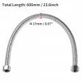 Uxcell Corrugated Stainless Steel Flexible Water Line 23 6inch Long G1 2 Female Threaded Connector With Washer 2pcs