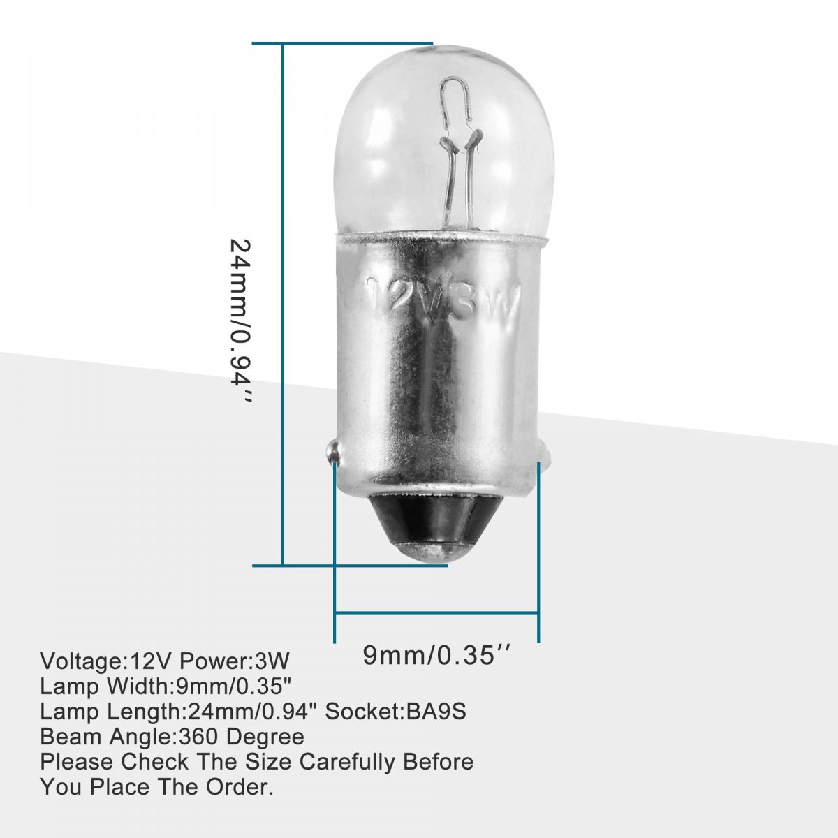12v 3w Mini Auto Indicator Bulbs Instrument Lamp For Motorcycle And Car Interior Lighting Ba9s Socket 5 Pack