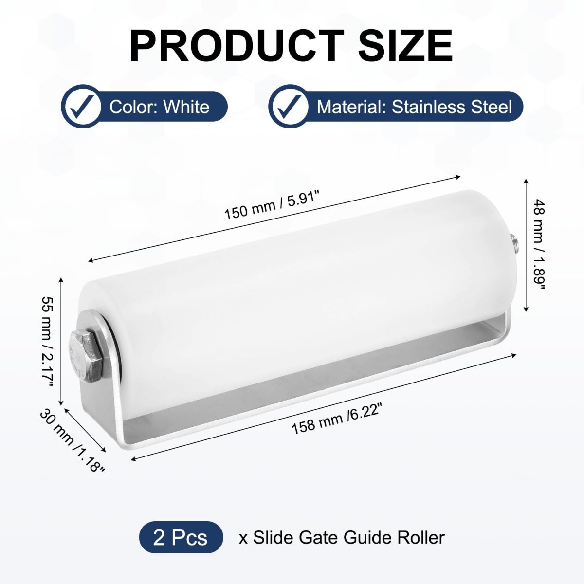 2 Pcs Slide Gate Guide Roller 6 Nylon Sliding Guider With C Post Welded Bracket Ball Bearing Side Assembly For Door 1 89 Dia