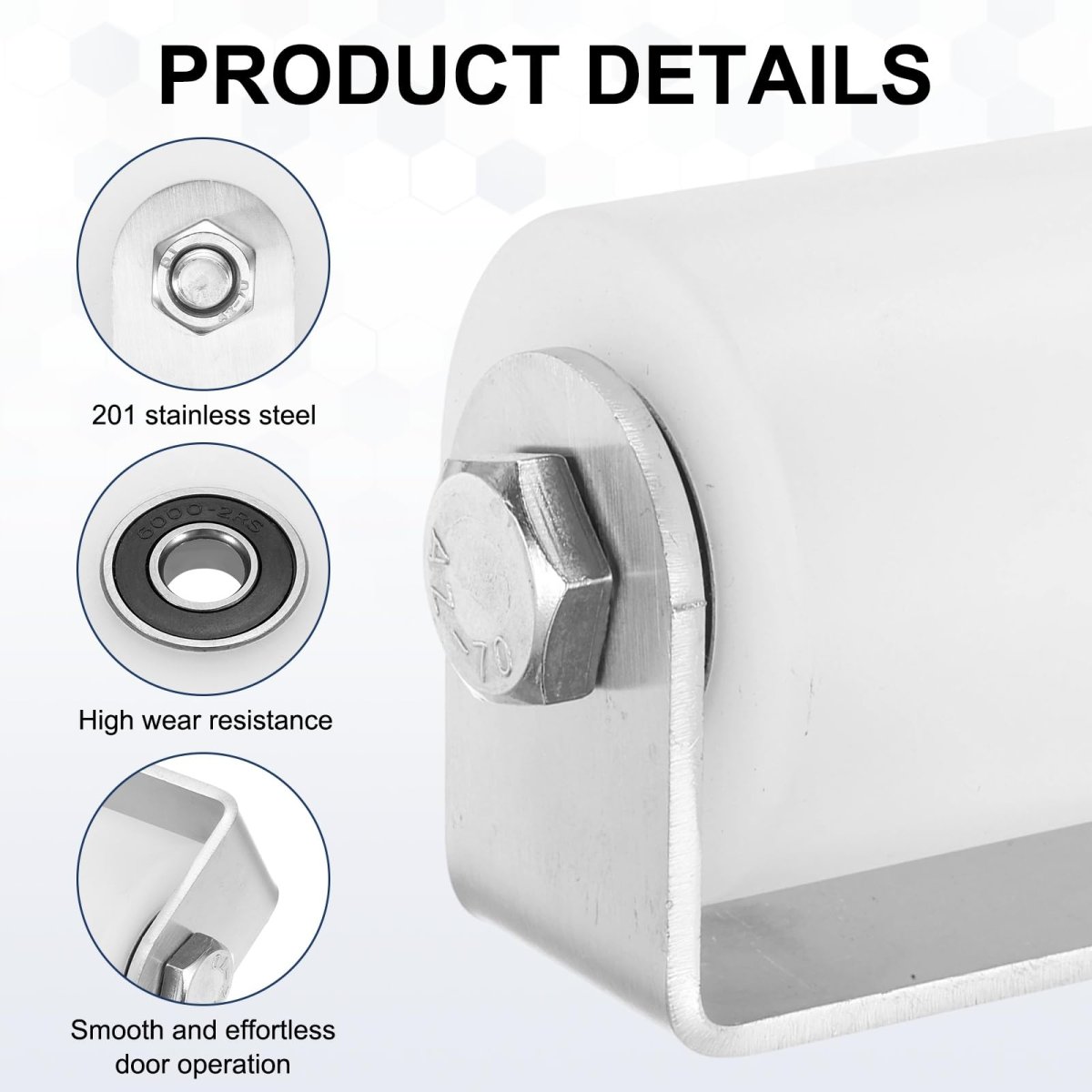 2 Pcs Slide Gate Guide Roller 6 Nylon Sliding Guider With C Post Welded Bracket Ball Bearing Side Assembly For Door 1 89 Dia