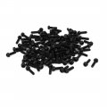 M3x10mm Phillips Round Head Nylon Machine Screw Bolt Fastener Black 100pcs 
