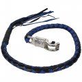 Dream Apparel 36 Leather Motorcycle Get Back Whip For Handlebar Fringed Biker Black And Blue 