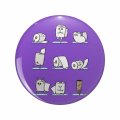 Toilet Paper Yoga Funny Keychain Double Sided Stainless Steel 3d Resin Design Round Novelty Key Ring For Backpack And Luggage 1 