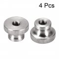Uxcell Knurled Thumb Nuts 4pcs M8x1 25mm 304 Stainless Steel Round Knobs Fasteners For 3d Printer Parts Silver Tone