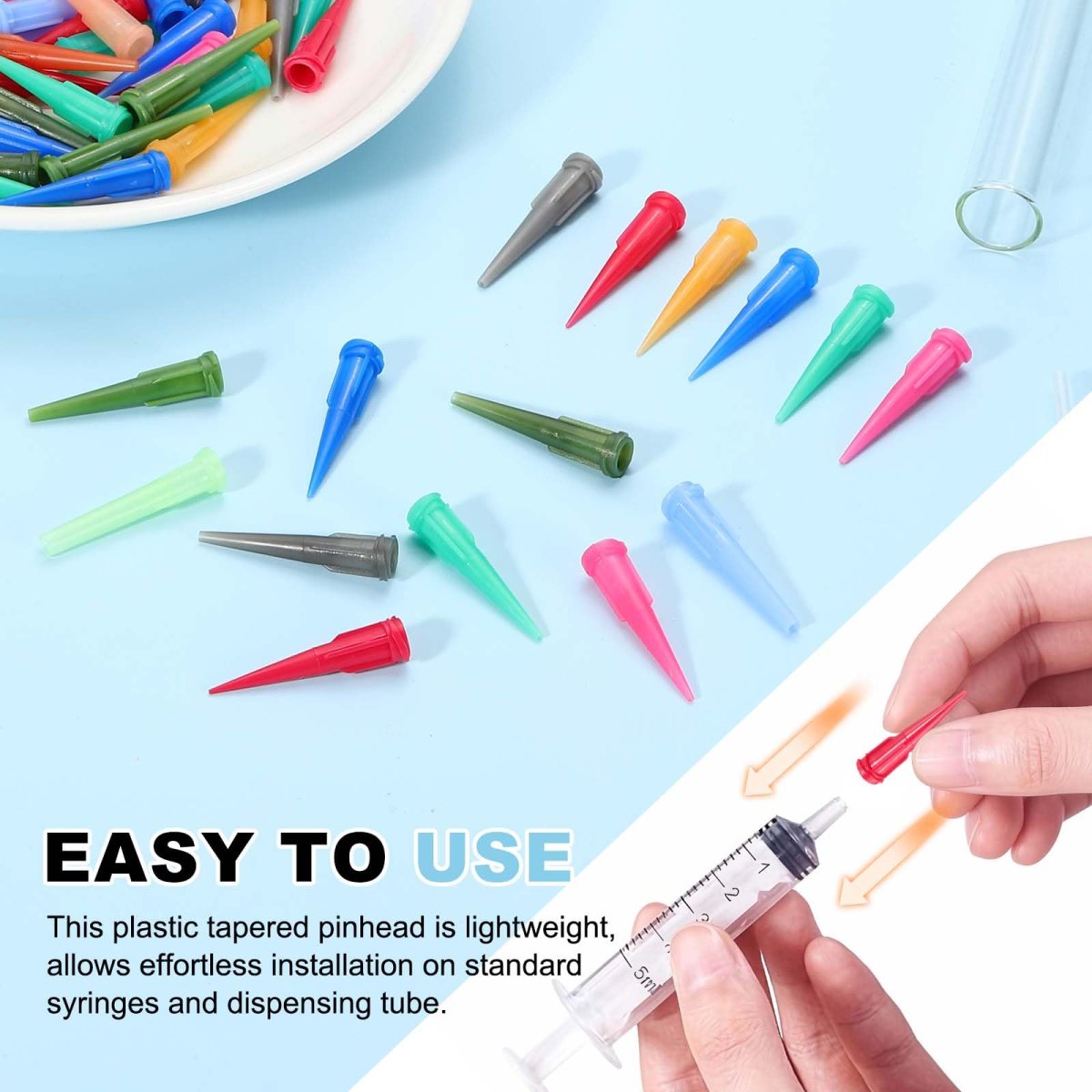 120pcs Plastic Tapered Pinhead 22 Gauge Tt Adhesive Dispensing Needle Tip 0 41mm Glue Applicator Blunt Tips For Industrial Oil