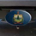 Rustic Vermont State Flag Distressed Usa Oval Tow Trailer Hitch Cover Plug Insert