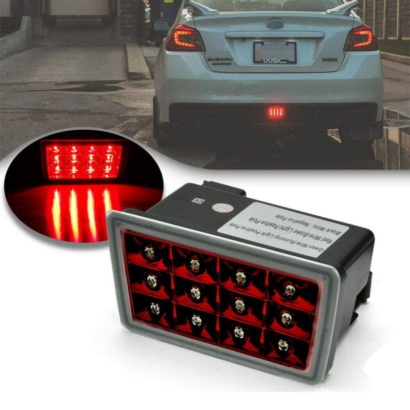 Nslumo F1 Style Led Brake Light Red Lens Rear Fog Lights Stop Tail Lamp Assembly For 2011-2021 Su Baru Wrx Sti Xv Impereza Car