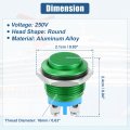 Uxcell 16 Mm Push Button Starter Switch Metal Round Start Spst 1no Ac 250v Green