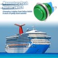Uxcell 16 Mm Push Button Starter Switch Metal Round Start Spst 1no Ac 250v Green