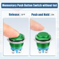 Uxcell 16 Mm Push Button Starter Switch Metal Round Start Spst 1no Ac 250v Green