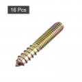 Uxcell 3 8-16x2-1 4 Hanger Bolts 16pcs Double Ended Screws Wood Dowel For Furniture