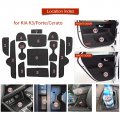 Smabee Car Anti-slip Gate Slot Cup Mat For Kia K3 Forte Cerato 2021-2023 Gt Center Console Liner Holders Inserts Door Pocket