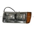Headlight With Amber Led Turn Signal Light And Chrome Bezel Back Housing Base Driver Side Fit 1989-2003 Freightliner Fld 112