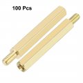 Uxcell 100pcs M3 32 6mm Female Male Thread Brass Hex Standoff Spacer Screws Pcb Pillar