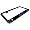 Ford Mustang 2 3l Ecoboost License Plate Frame Blue Dual Logo Uv Led Printed Black Metal 12 In X 6 Lffd-bk00-2-m23-blu 