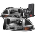 Auto Dynasty Black Housing Amber Corner Headlight With Bumper Lamps Tool Kit For Dodge Dakota Durango 97-04 