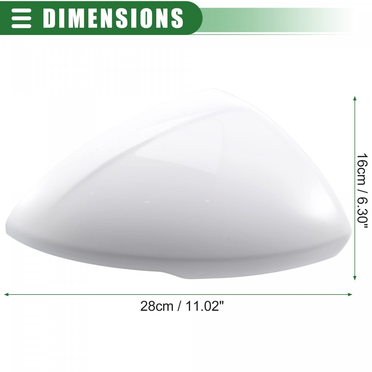 Side View Mirror Cover Trim Shell Right Cap Replacement For Chevrolet Cruze 2017-2019 Abs White