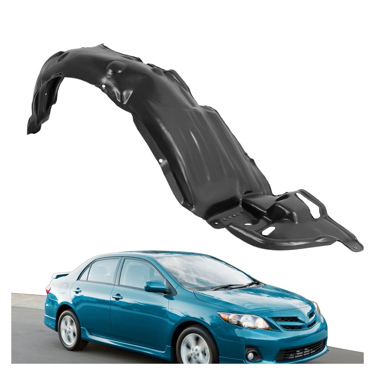 Front Fender Liner Panel For 2011 2013 Toyota Corolla Right Passenger Side Replacement 5387502370 To1249162 Pe Plastic Wheel