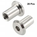 Uxcell M6x12mm Hex Socket Head Insert Nut Screw Post Sleeve For Furniture 20pcs