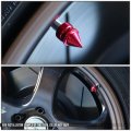 Auto Dynasty Impaler Spike Style Polished Aluminum Black Tire Vavle Stem Caps Pack Of 4