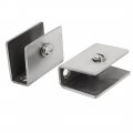 Uxcell Glass Shelf Bracket Adjustable Stainless Steel Door Cabinet Clamp Clip Holder For 10-12mm Thick 35x27x16mm 4pcs