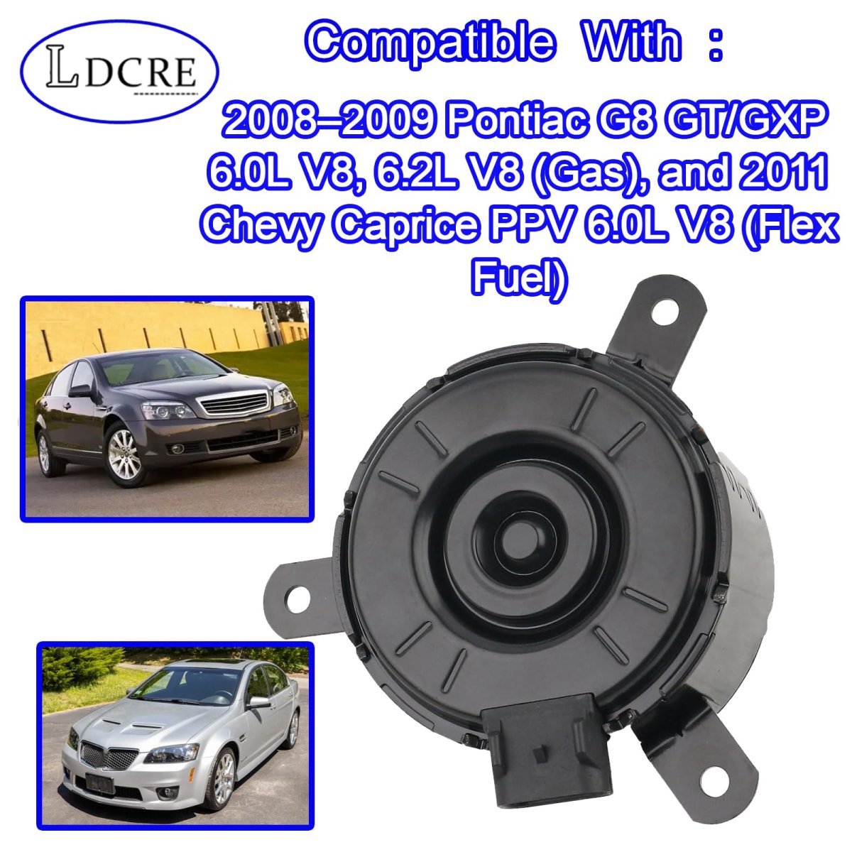 Engine Radiator Cooling Fan Motor Replacement For 2008-2009 Pontiac G8 2011 Chevy Caprice Fit 92191945 Assembly
